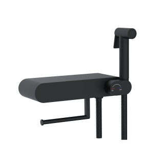 Гигиенический душ со смесителем RGW SP-222B 581408222-04 с полочкой и держателем туалетной бумаги чёрный